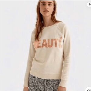 J. Crew Beaute Crewneck Sweatshirt Rose Gold Graphic Size Medium